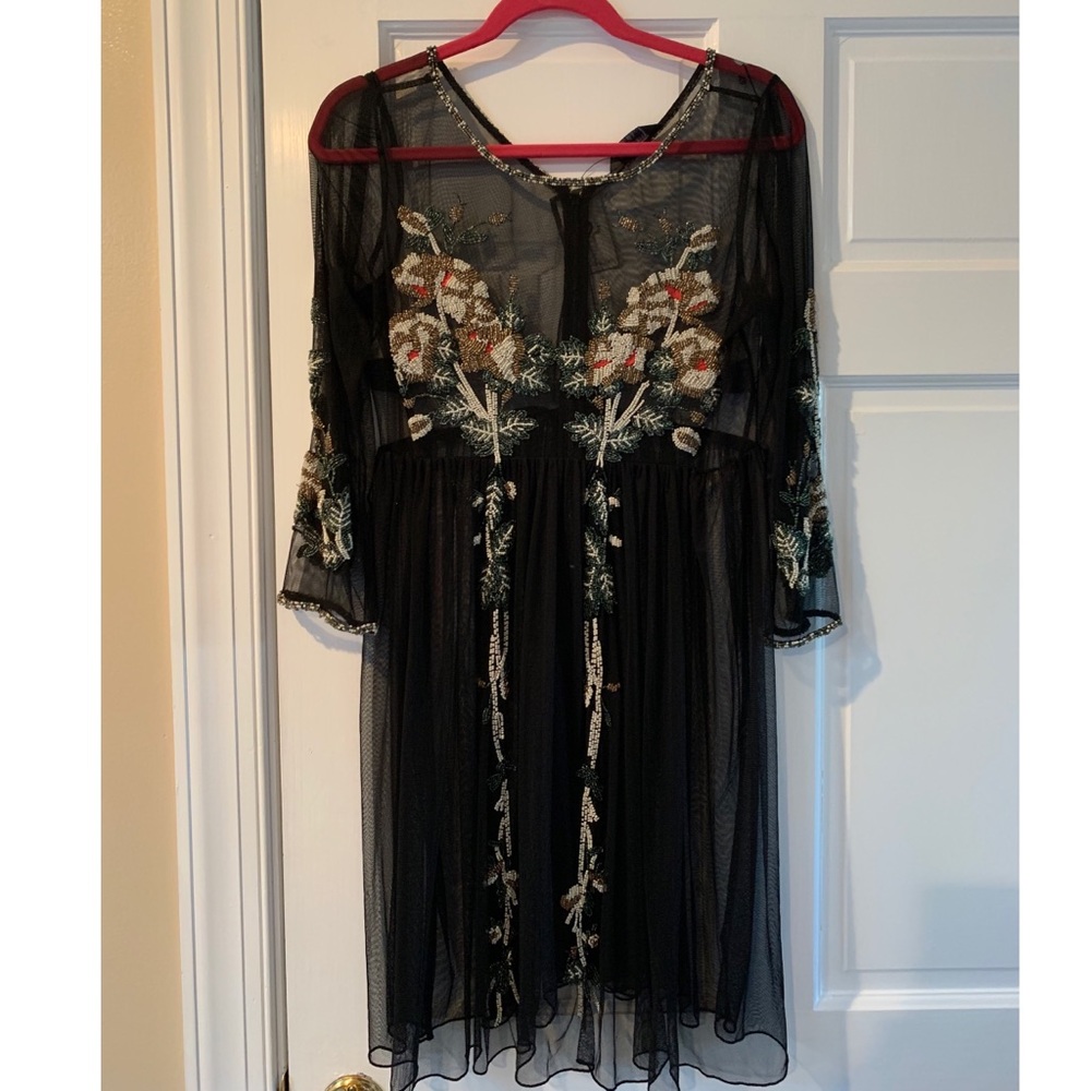 Miss Selfridge Sheer Beaded Cocktail Dress
